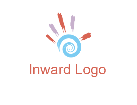 Painting hand make swirl logo