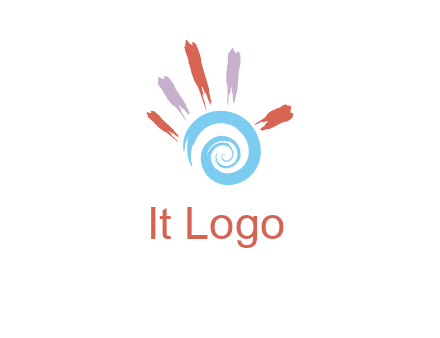 Painting hand make swirl logo