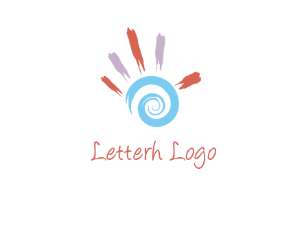 Painting hand make swirl logo