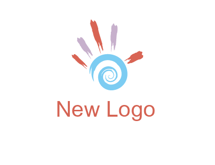 Painting hand make swirl logo