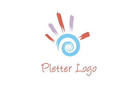 Painting hand make swirl logo