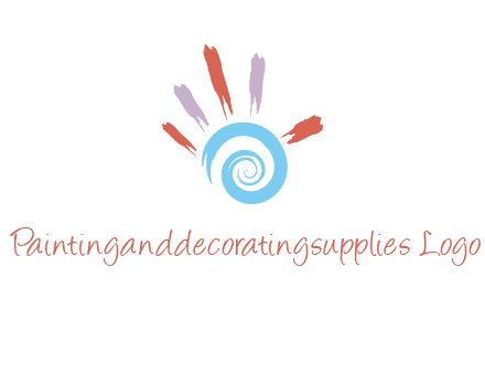 Painting hand make swirl logo