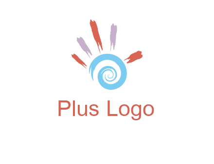 Painting hand make swirl logo