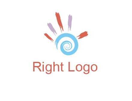 Painting hand make swirl logo