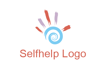 Painting hand make swirl logo