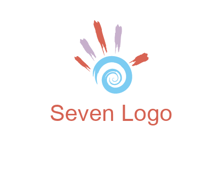 Painting hand make swirl logo