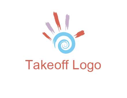 Painting hand make swirl logo