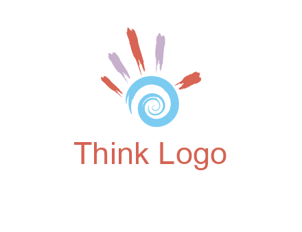 Painting hand make swirl logo