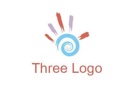 Painting hand make swirl logo
