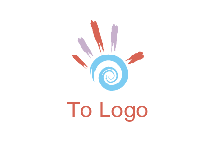 Painting hand make swirl logo