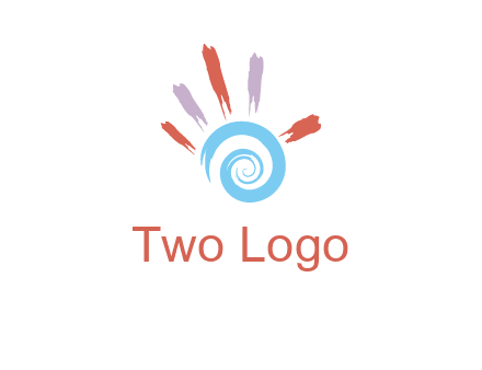 Painting hand make swirl logo