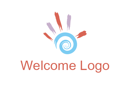 Painting hand make swirl logo