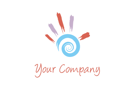 Painting hand make swirl logo