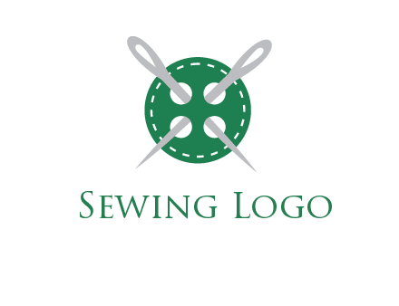 Needles inside in sewing button icon