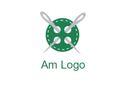 Needles inside in sewing button icon