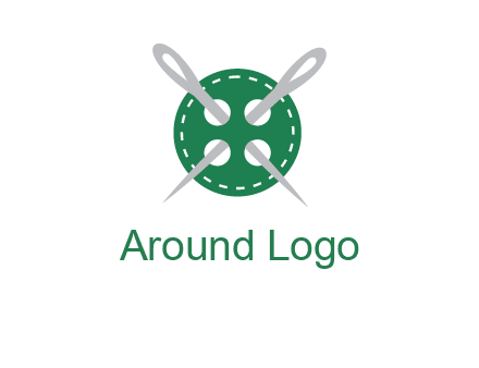 Needles inside in sewing button icon