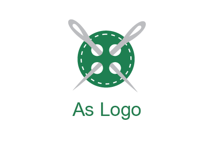 Needles inside in sewing button icon