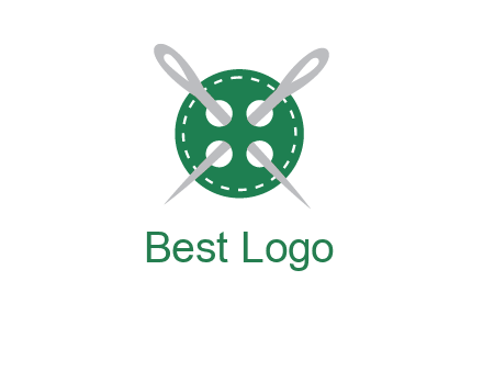 Needles inside in sewing button icon