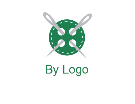 Needles inside in sewing button icon
