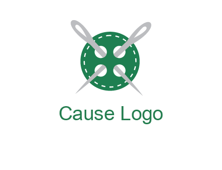 Needles inside in sewing button icon