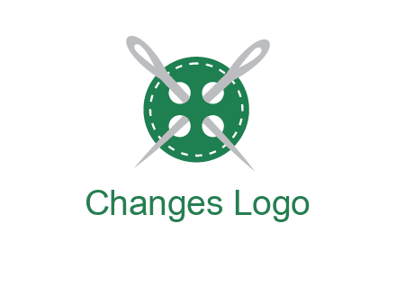 Needles inside in sewing button icon