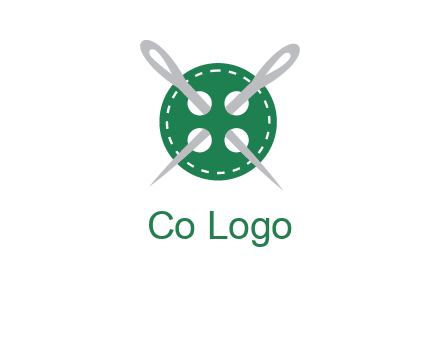 Needles inside in sewing button icon