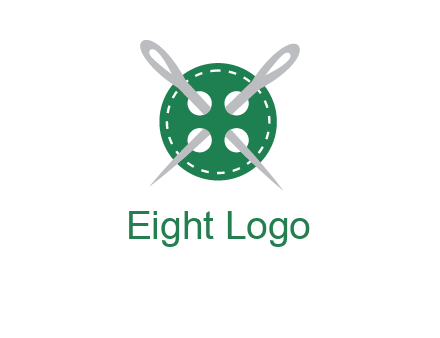 Needles inside in sewing button icon