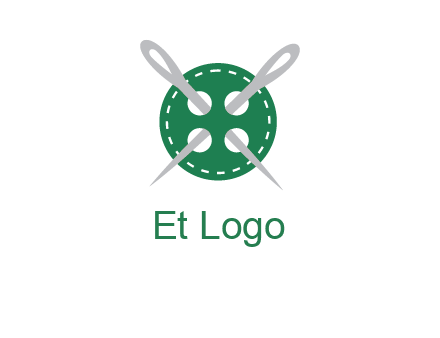 Needles inside in sewing button icon