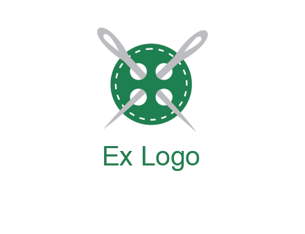 Needles inside in sewing button icon