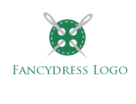 Needles inside in sewing button icon