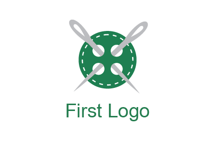 Needles inside in sewing button icon