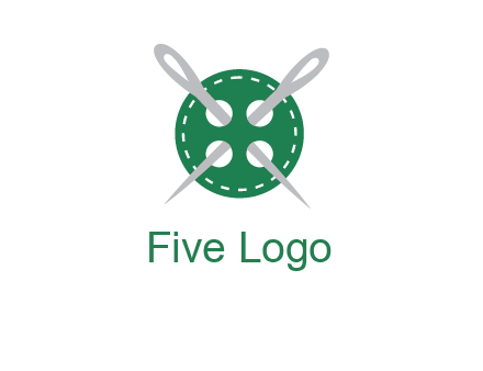 Needles inside in sewing button icon