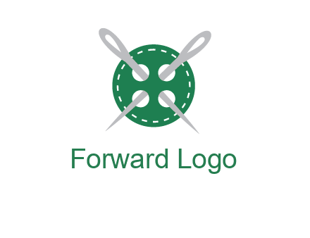 Needles inside in sewing button icon