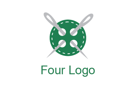 Needles inside in sewing button icon