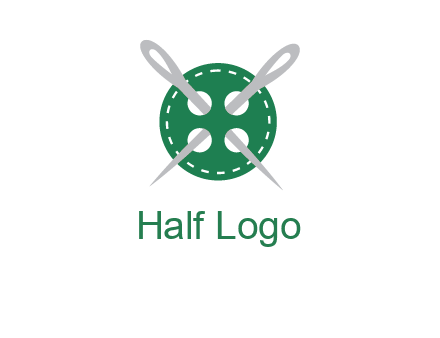 Needles inside in sewing button icon