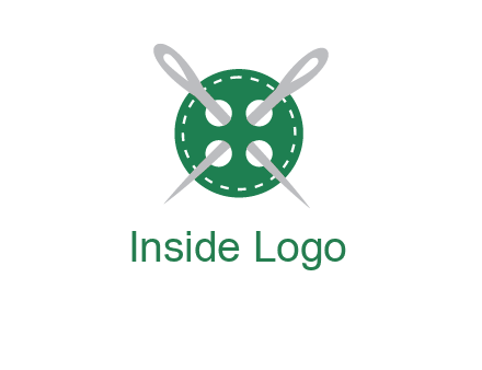 Needles inside in sewing button icon