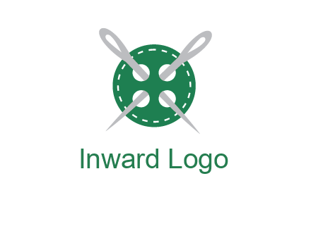 Needles inside in sewing button icon