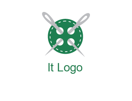 Needles inside in sewing button icon