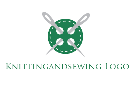 Needles inside in sewing button icon
