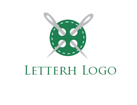 Needles inside in sewing button icon