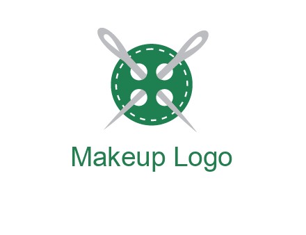 Needles inside in sewing button icon