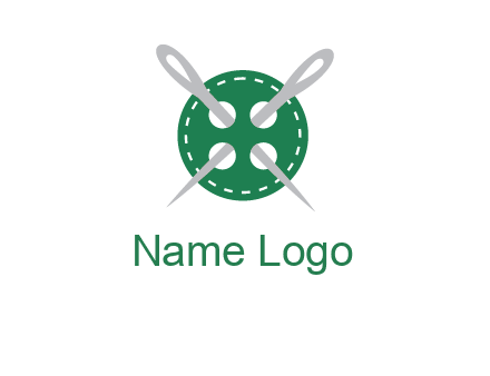 Needles inside in sewing button icon