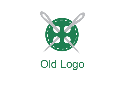 Needles inside in sewing button icon