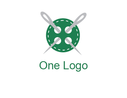 Needles inside in sewing button icon