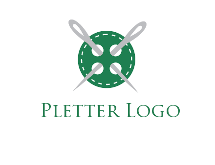 Needles inside in sewing button icon