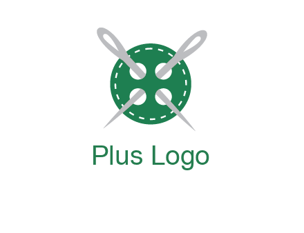 Needles inside in sewing button icon