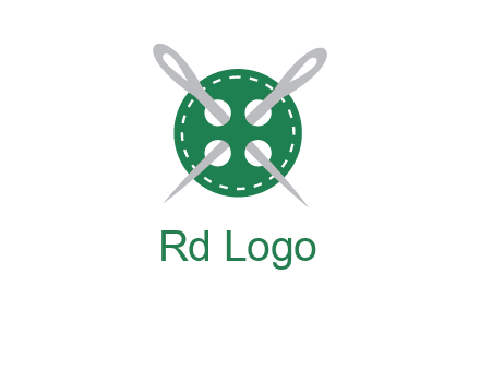 Needles inside in sewing button icon