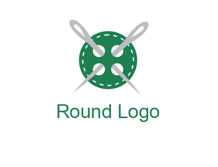 Needles inside in sewing button icon