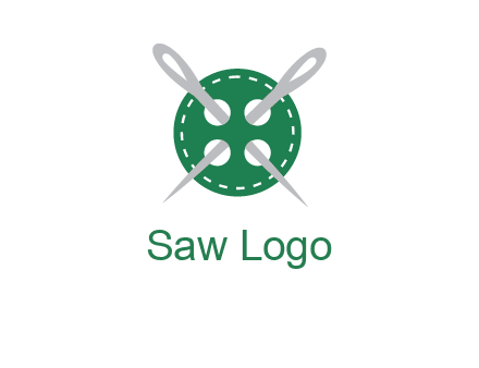 Needles inside in sewing button icon