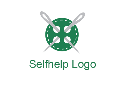 Needles inside in sewing button icon